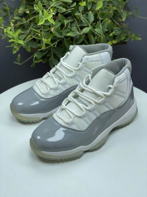 Air Jordan 11 Grey White Men's Basketball Shoes-01 - Click Image to Close